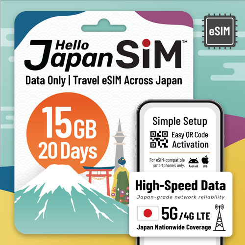 Japan Travel eSIM 15GB 20 Days | Data Only