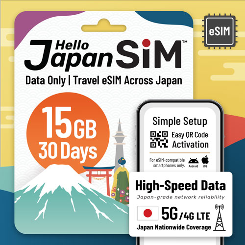 Japan Travel eSIM 15GB 30 Days | Data Only
